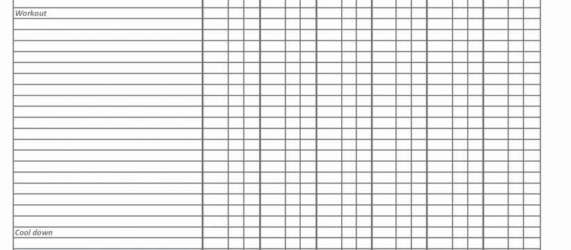 Blank Weight Lifting Chart