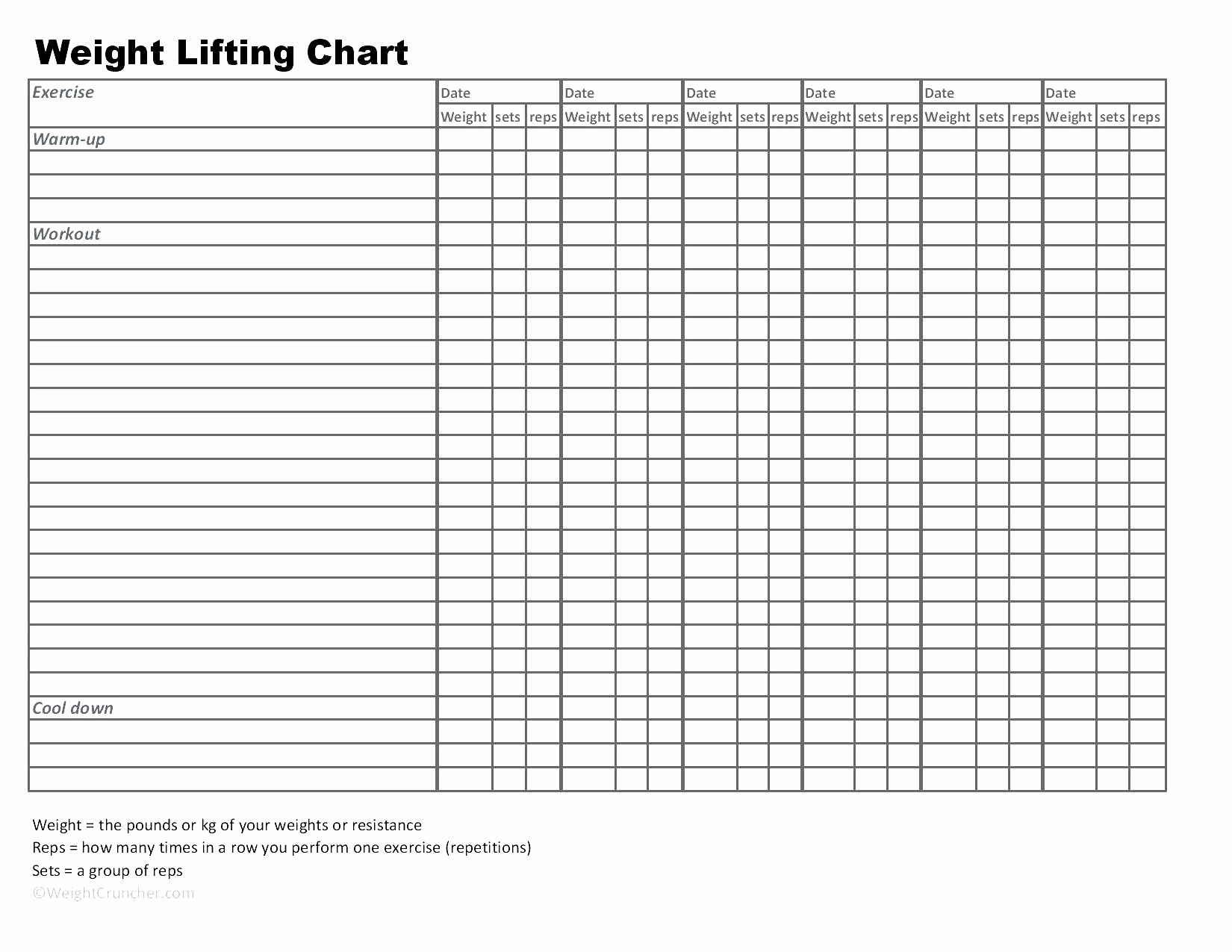 Blank Printable Weight Chart | Images and Photos finder